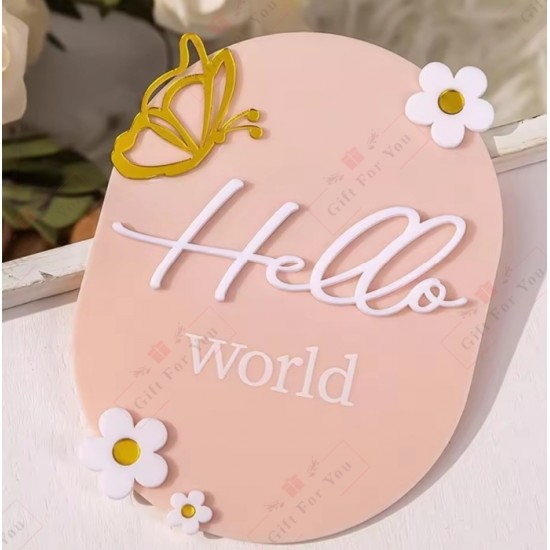 Hello World Acrylic Baby Name Sign Hello World Acrylic Baby Name Sign