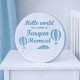 Hello World SkyNest Personalized Baby Name Plaque