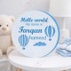 Hello World SkyNest Personalized Baby Name Plaque