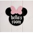 MiniCharm Mickey Bow Personalized Kids Room Door Sign