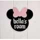 MiniCharm Mickey Bow Personalized Kids Room Door Sign