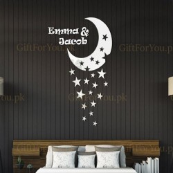 Moon With Stars Customized Name