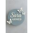 Personalized Acrylic Butterfly Name Plate – Round Design