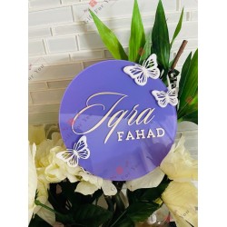 Personalized Acrylic Butterfly Name Plate – Round Design Personalized Acrylic Butterfly Name Plate – Round Design