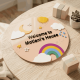 Personalized Rainbow Welcome House Sign – Custom Family Name Plaque Personalized Rainbow Welcome House Sign – Custom Family Name Plaque