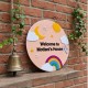 Personalized Rainbow Welcome House Sign – Custom Family Name Plaque Personalized Rainbow Welcome House Sign – Custom Family Name Plaque