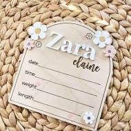 BloomNest Personalized Birth Announcement Plaque BloomNest Personalized Birth Announcement Plaque