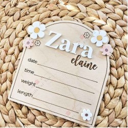 BloomNest Personalized Birth Announcement Plaque