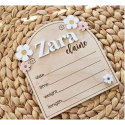 BloomNest Personalized Birth Announcement Plaque