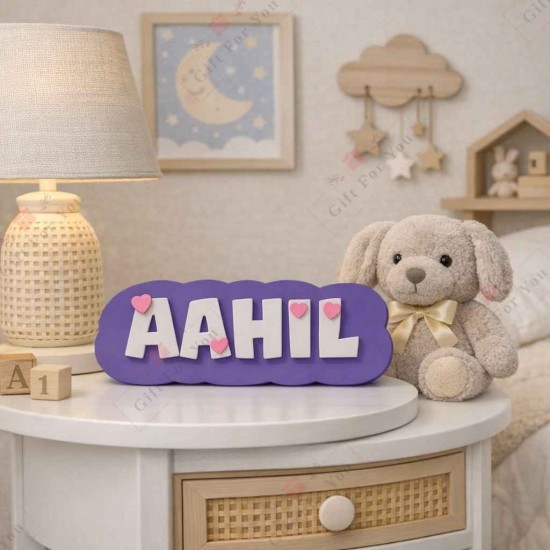 CloudCharm Hearts Personalized Name Plaque