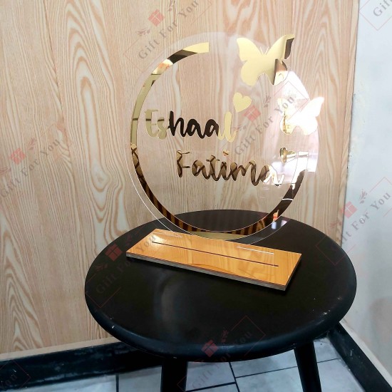 Golden Crest Custom Name - Table Decor