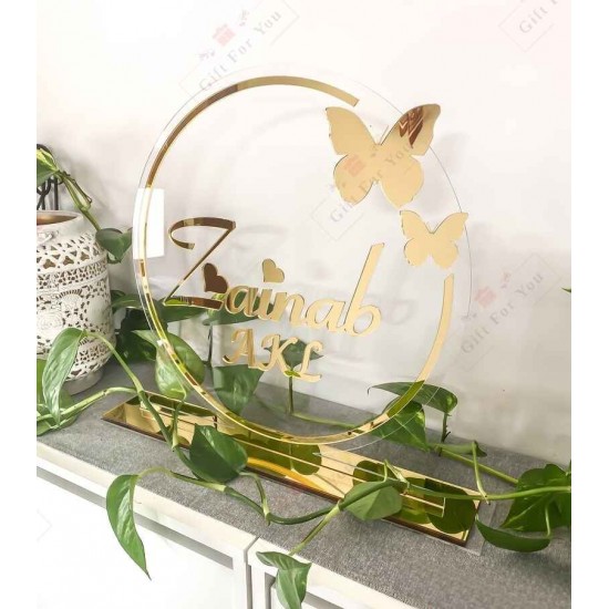 Golden Crest Custom Name - Table Decor