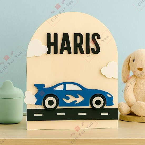 Kids Personalized Car Theme Name Plate Kids Personalized Car Theme Name Plate