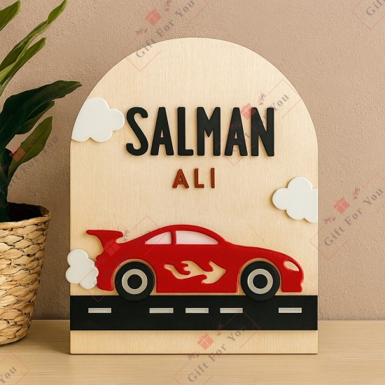 Kids Personalized Car Theme Name Plate Kids Personalized Car Theme Name Plate