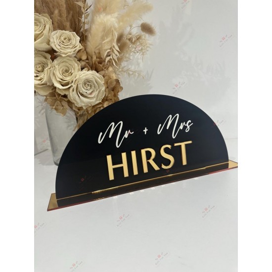 Personalized Mr & Mrs Acrylic Name Plate – Wedding & Couple Table Sign