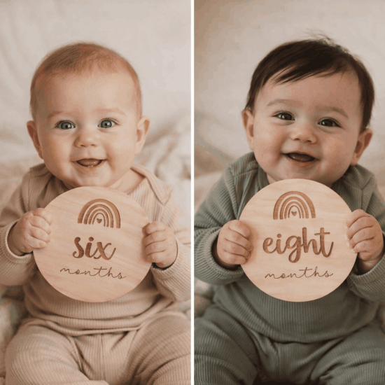 Rainbow Whisper Milestone Disc Plaques