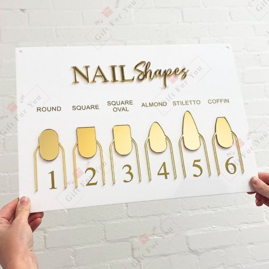 Acrylic Nail Shapes Display Board – Salon Wall & Counter Display