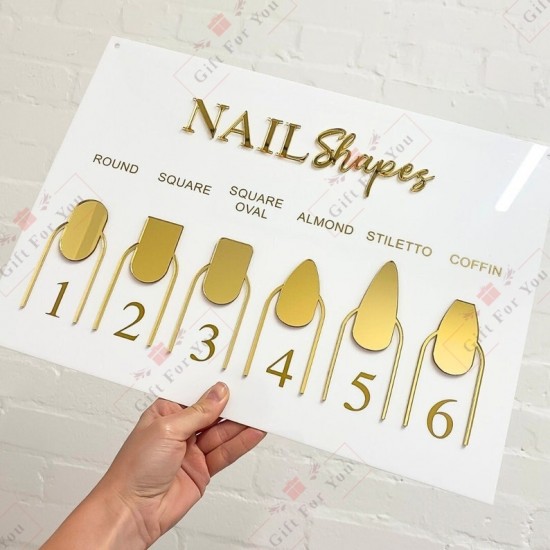 Acrylic Nail Shapes Display Board – Salon Wall & Counter Display