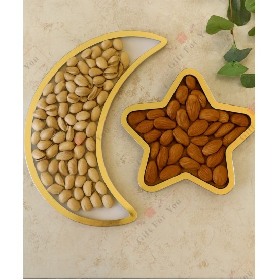 Luxury Crescent & Star Serving Tray Set