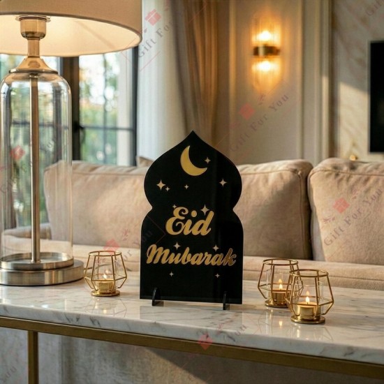 Acrylic Eid Mubarak Mosque Table Décor Acrylic Eid Mubarak Mosque Table Décor