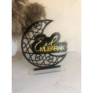 Eid Mubarak with Crescent Plaque - Table Décor Eid Mubarak with Crescent Plaque - Table Décor
