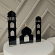 Luxury Islamic Acrylic Mosque Decor Set with Crescent Moon (Set of 3pcs)