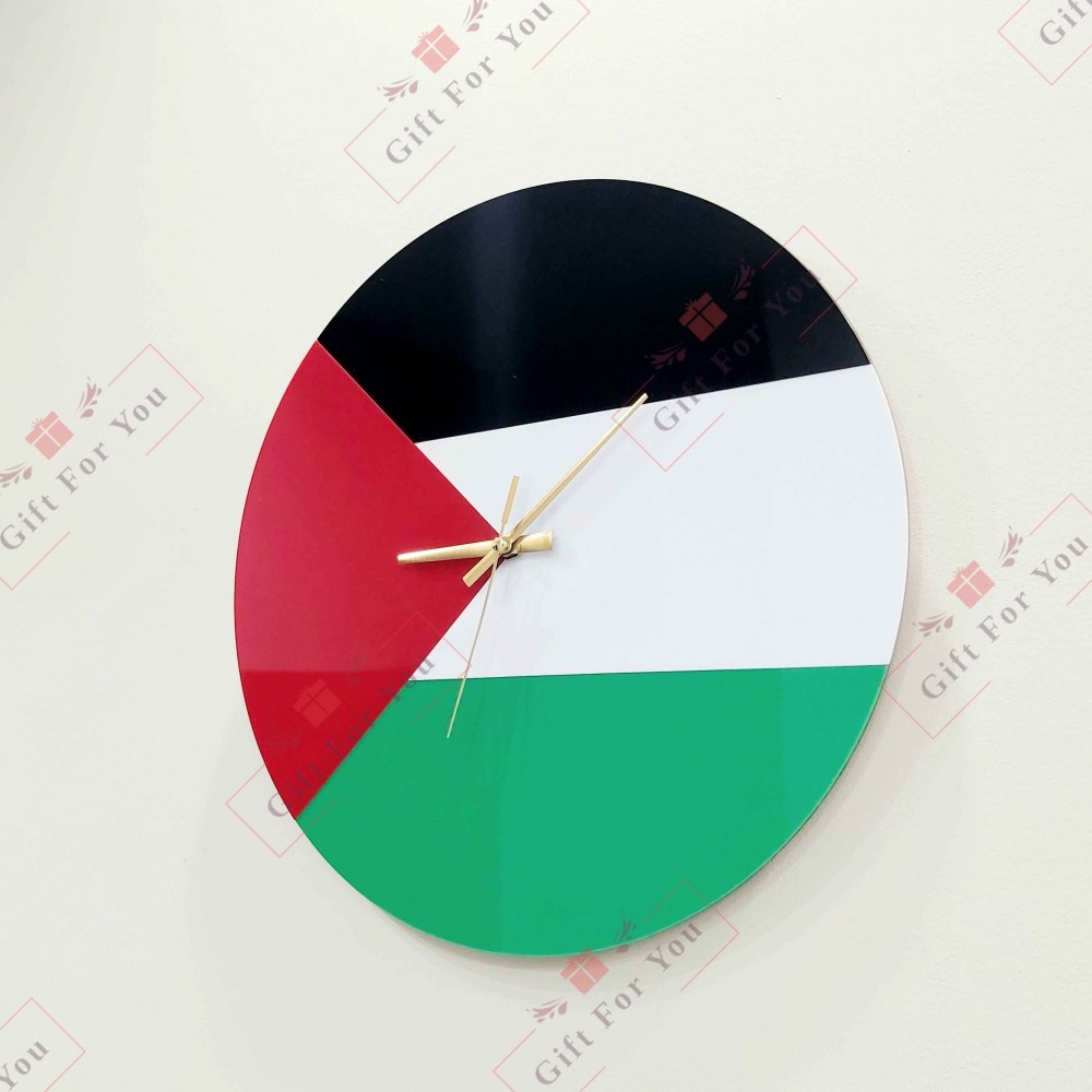 Palestine Flag Wall Clock - High-Quality Acrylic | GiftF