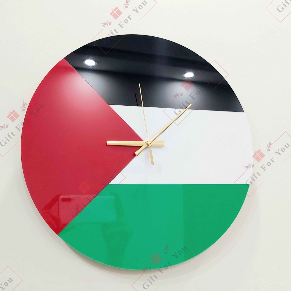 Palestine Flag Wall Clock - High-Quality Acrylic | GiftF