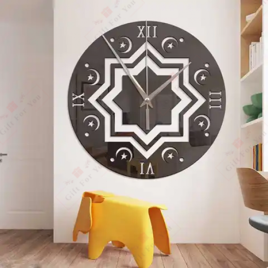Roman Crescent Wall Clock