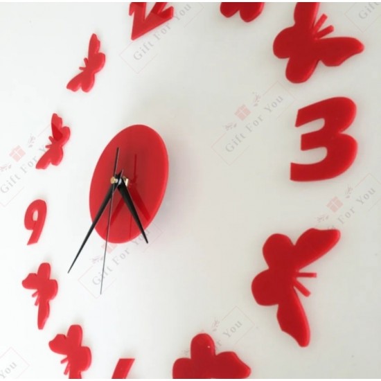 3D Butterfly Wall Clock