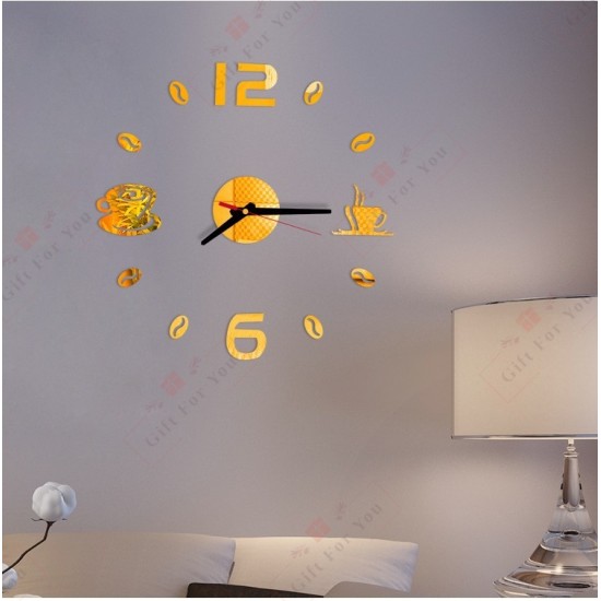 3D Coffee Wall Clock