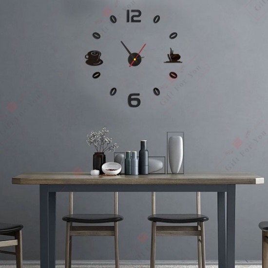 3D Coffee Wall Clock