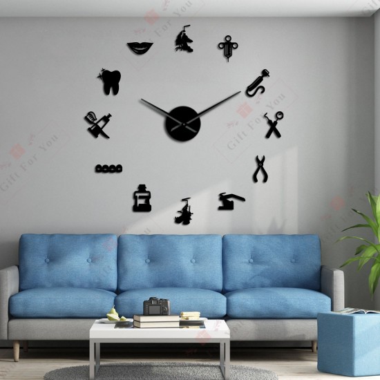 3D Dental Clinic Wall Clock